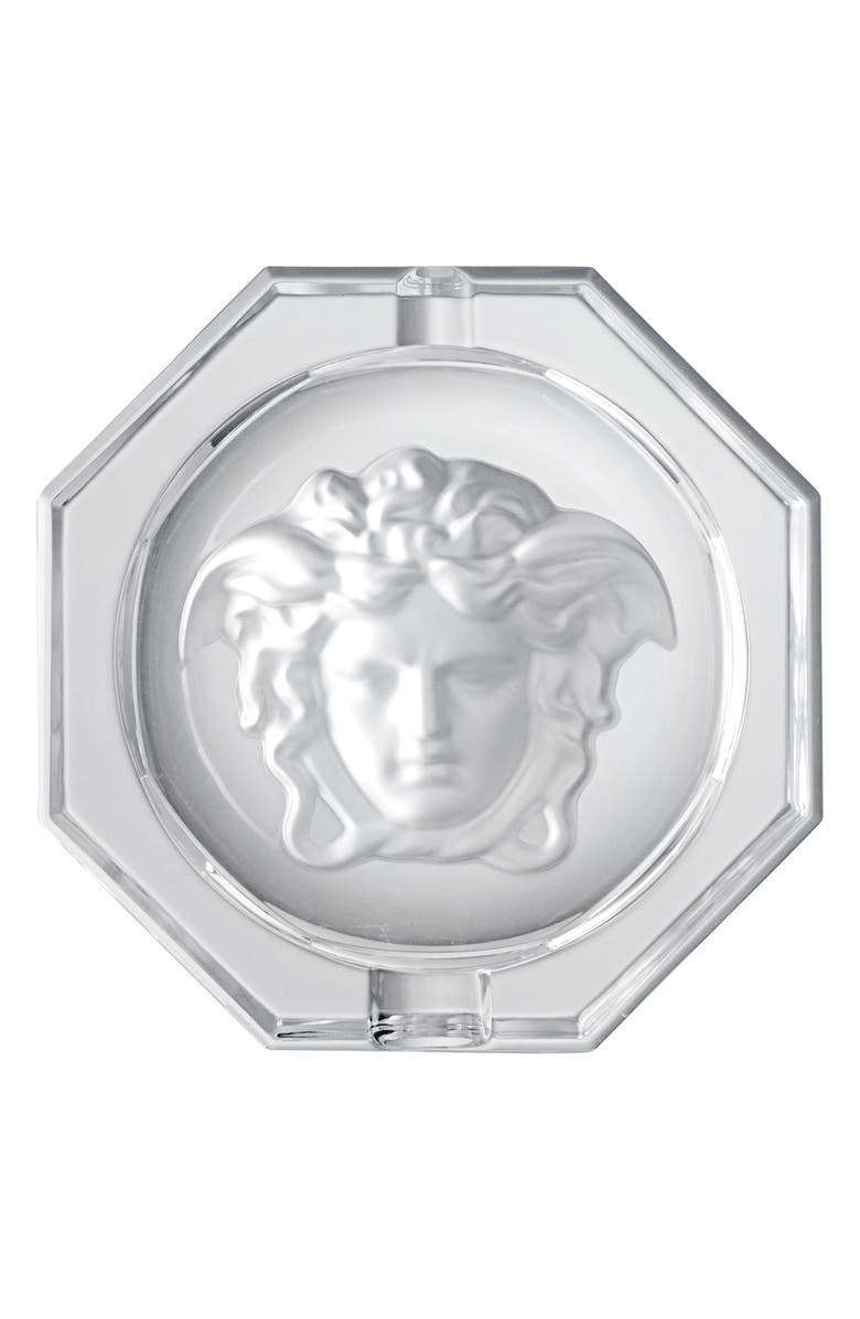 Versace Medusa Lumiere Large Glass Ashtray, Main, color, 