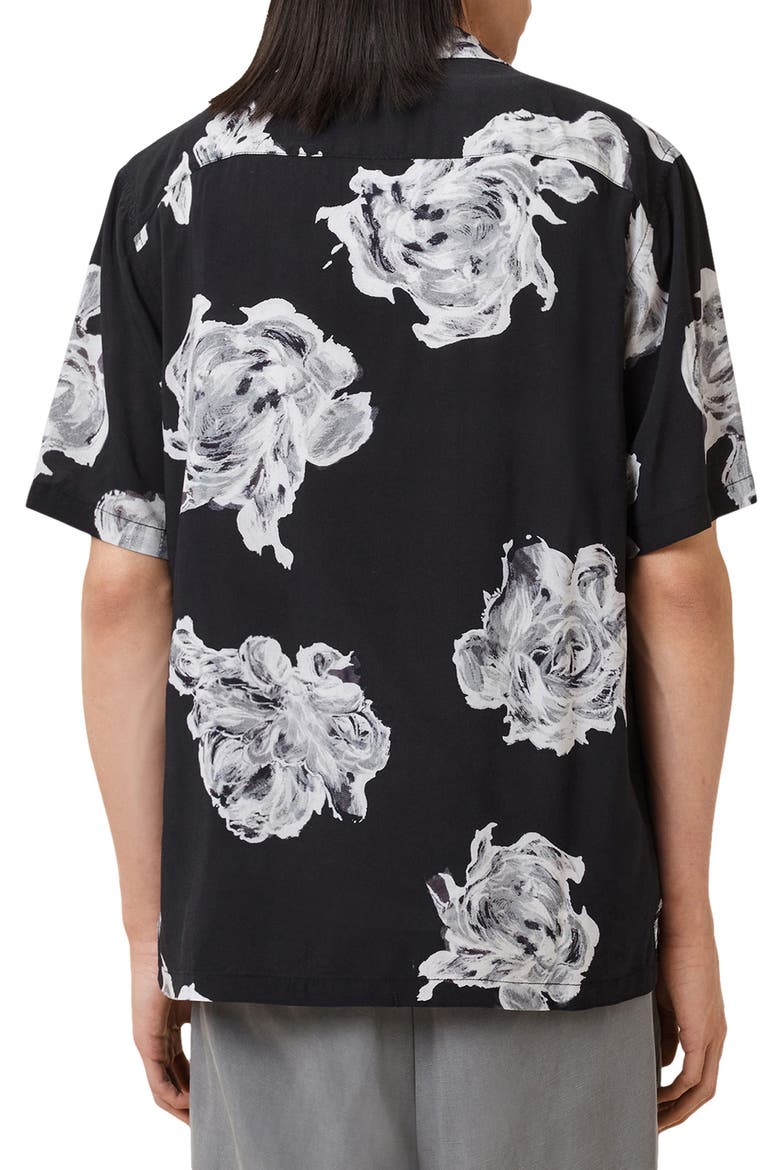 Gallica Short Sleeve Camp Shirt, Alternate, color, BLACK