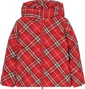 Burberry Check Hooded Puffer Coat
