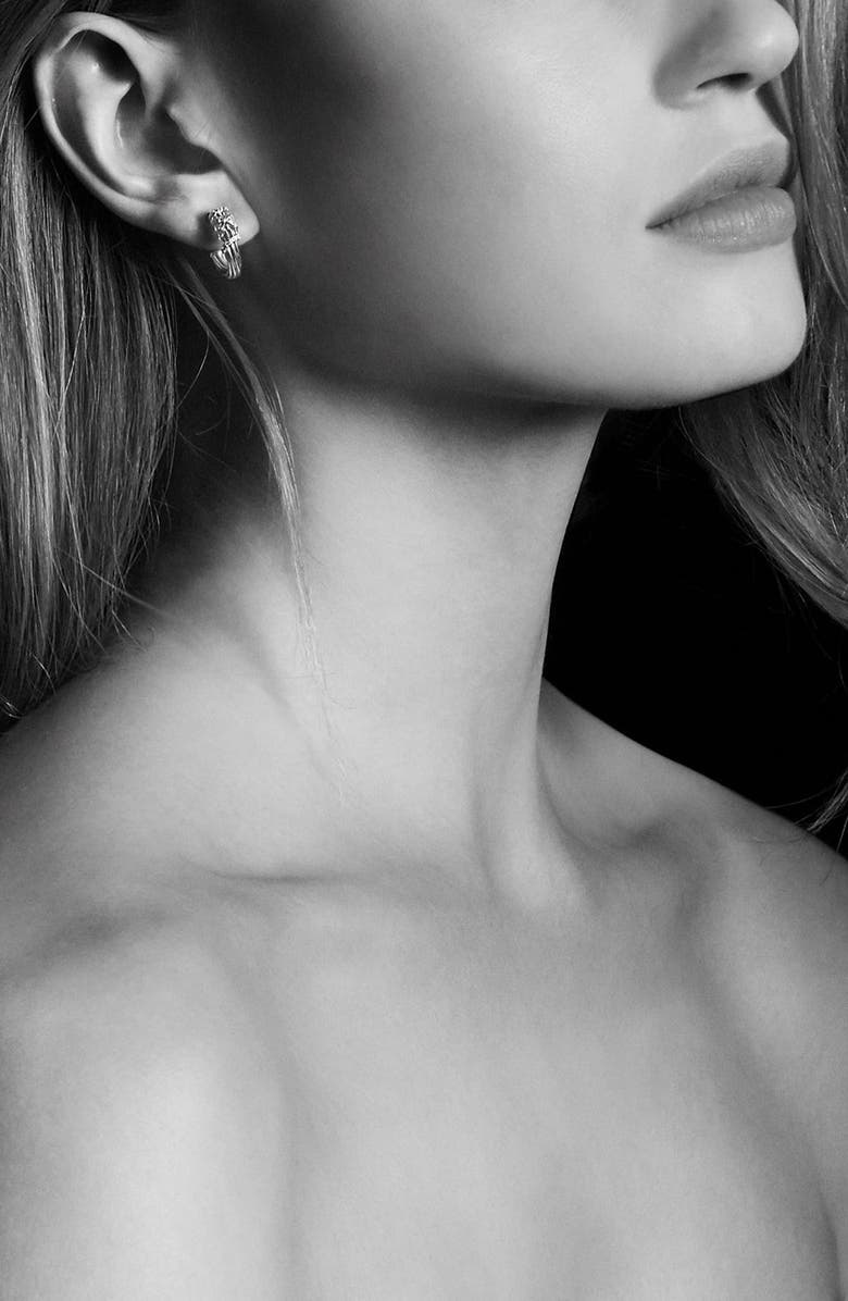 David Yurman Helena Small Hoop Earrings with Diamonds & 18K Gold, Alternate, color, 