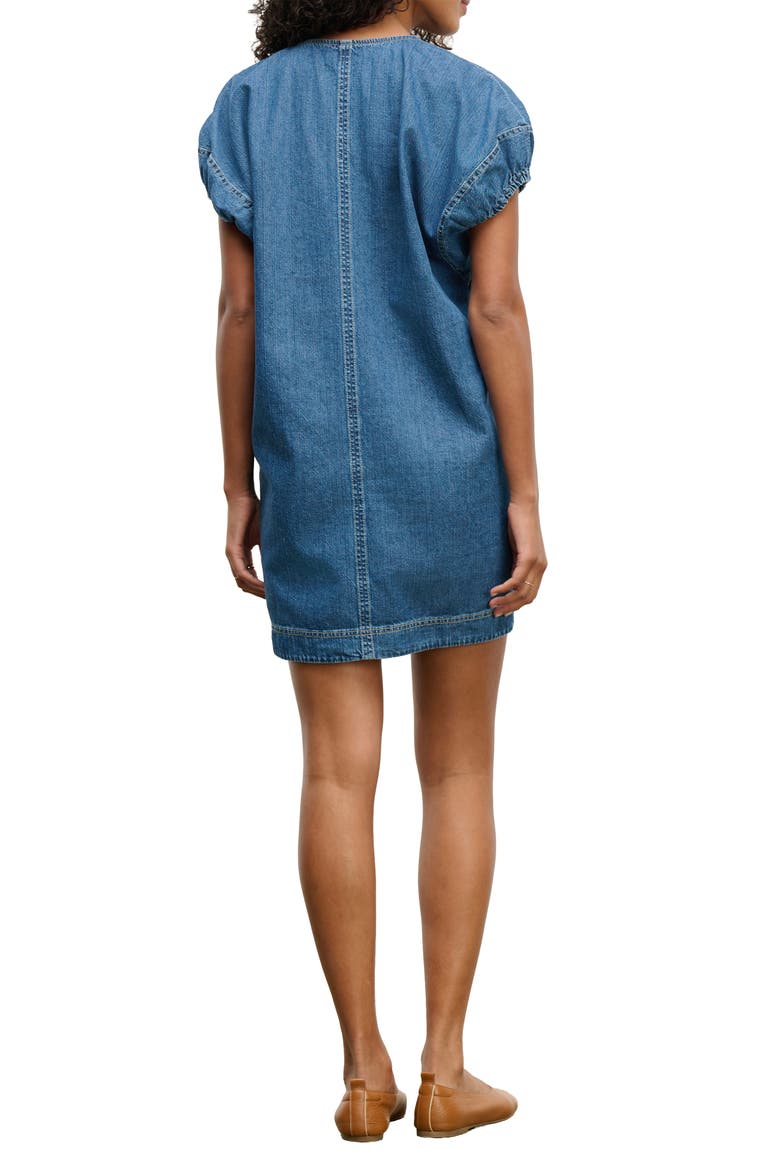 Aurora Cotton Denim Minidress, Alternate, color, DARK BU