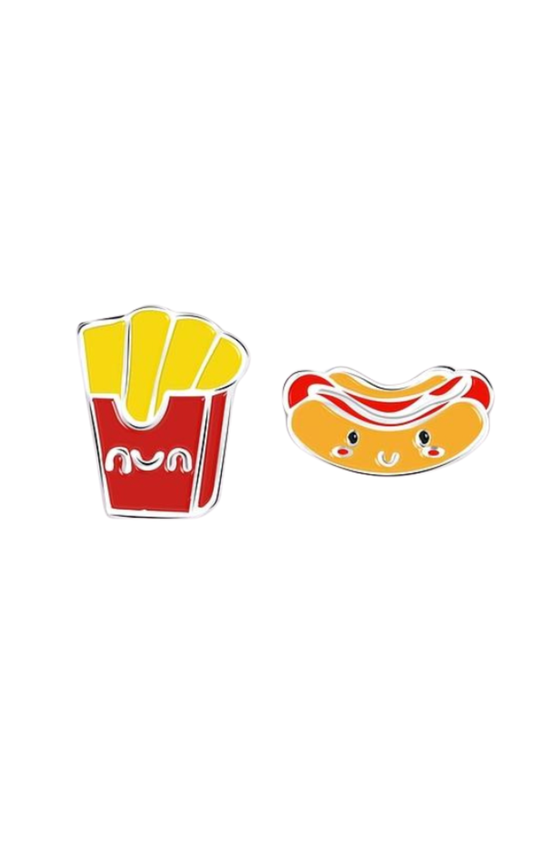 Little Miss Zoe Fries/Hot Dog Stud Earrings, Alternate, color, Red