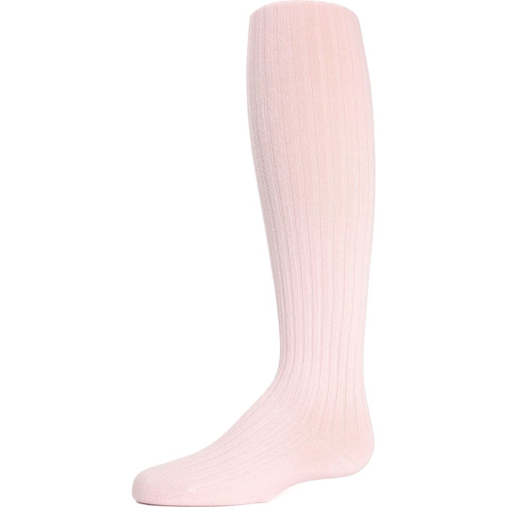 Memoi Babies' Toddler Ribbed Cotton Blend Sweater Tights In Pink