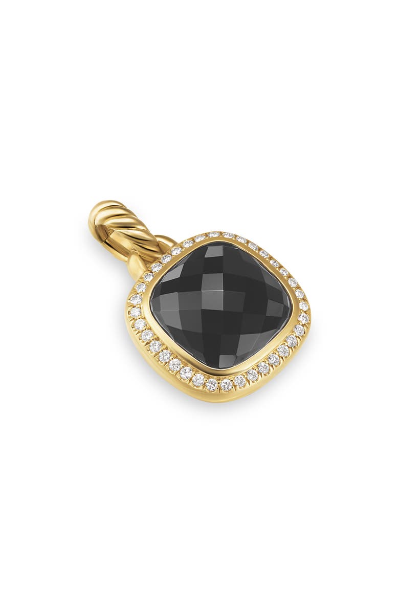 David Yurman Albion<sup>®</sup> Pendant in 18K Yellow Gold with Diamonds, 11mm, Alternate, color, Black Onyx
