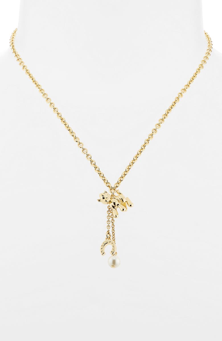 Marc Jacobs The Pony Charm Necklace, Alternate, color, Gold