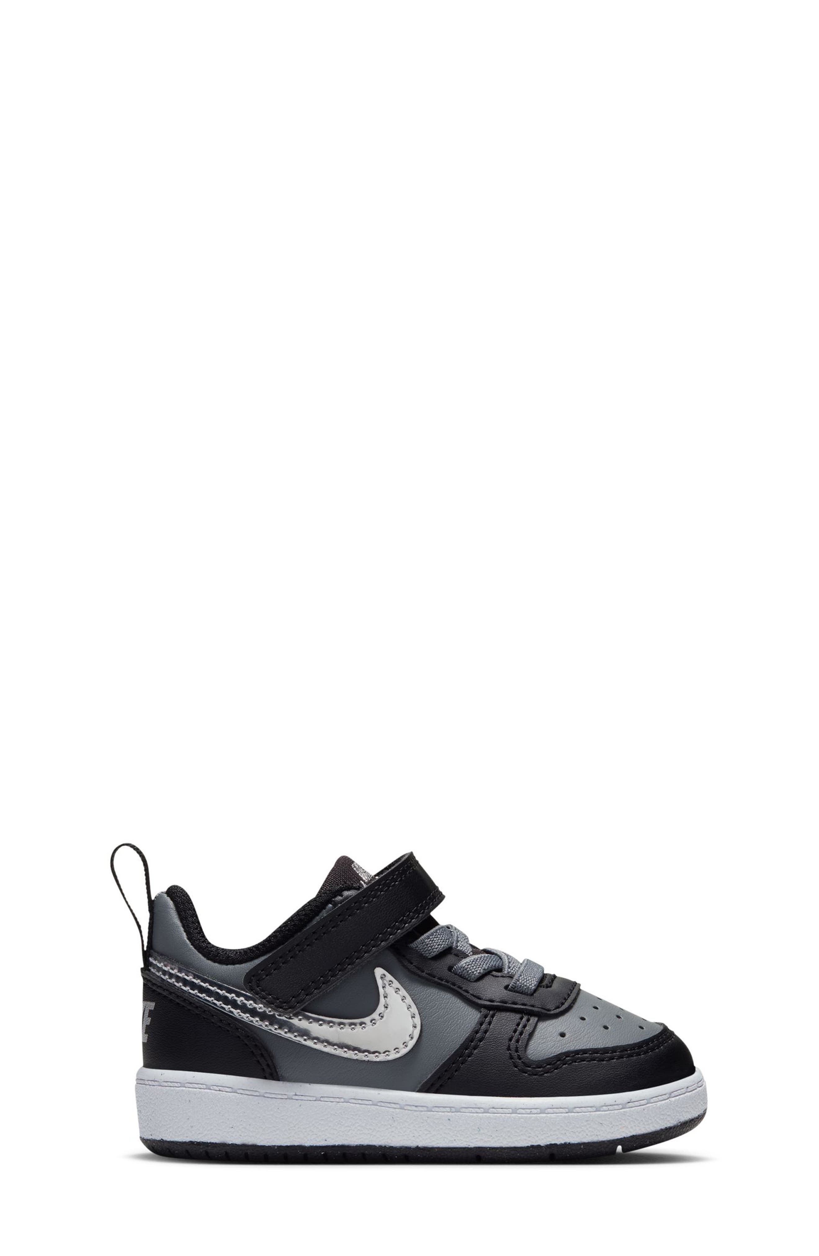 Kids' Court Borough Low Shine Sneaker, Alternate, color, BLACK/ METALLIC SILVER/ GREY