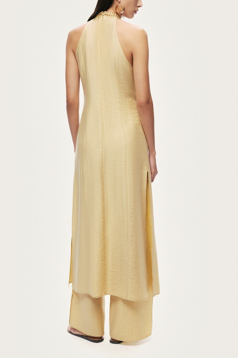 Studded Halter Neck Tunic, Alternate, color, Yellow