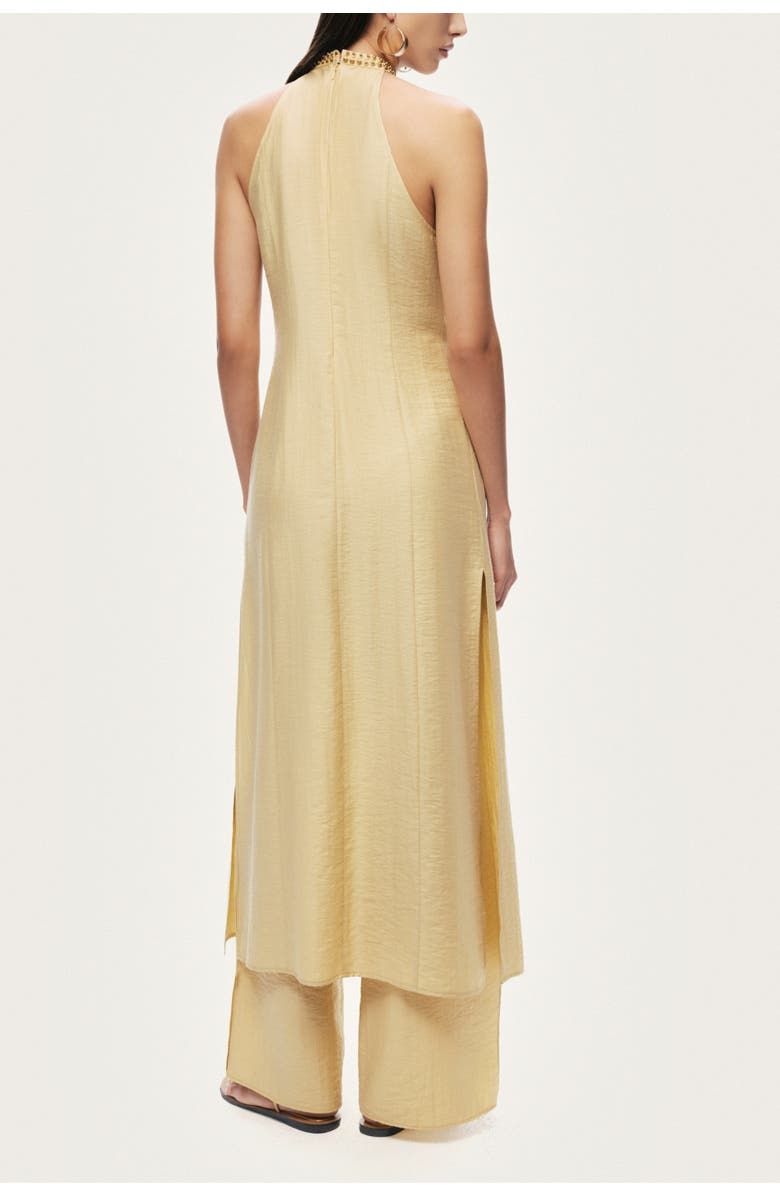 Nocturne Studded Halter Neck Tunic, Alternate, color, Yellow