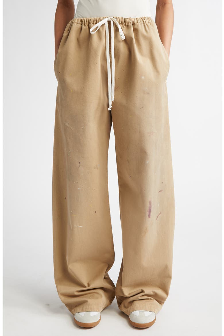 Paint Splatter Wide Leg Gabardine Pants (Men) | Nordstrom