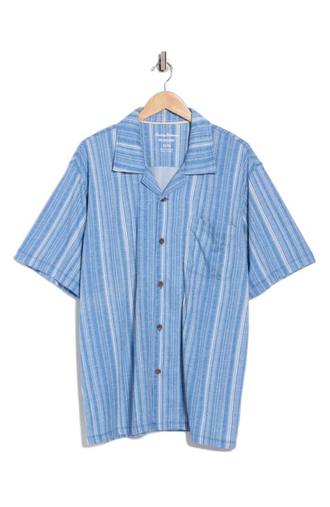 Vista Mar Azzurro Stripe IslandZone® Camp Shirt