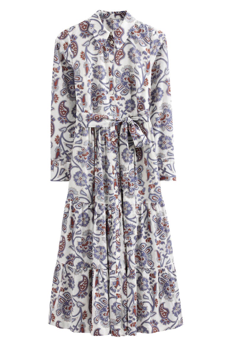 Paisley Tiered Shirtdress, Alternate, color, NIGHTSHADOW BLUE