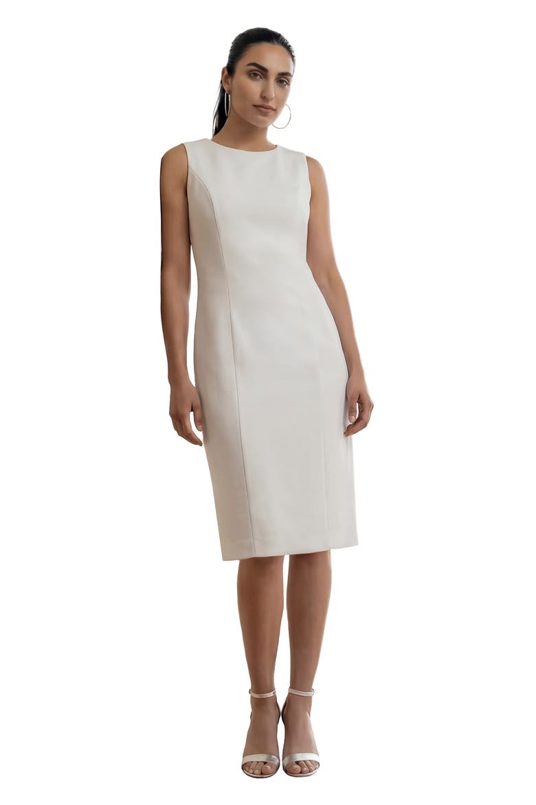 Stretch Crepe Single Breasted Jacket Dress, Main, color, WHITE