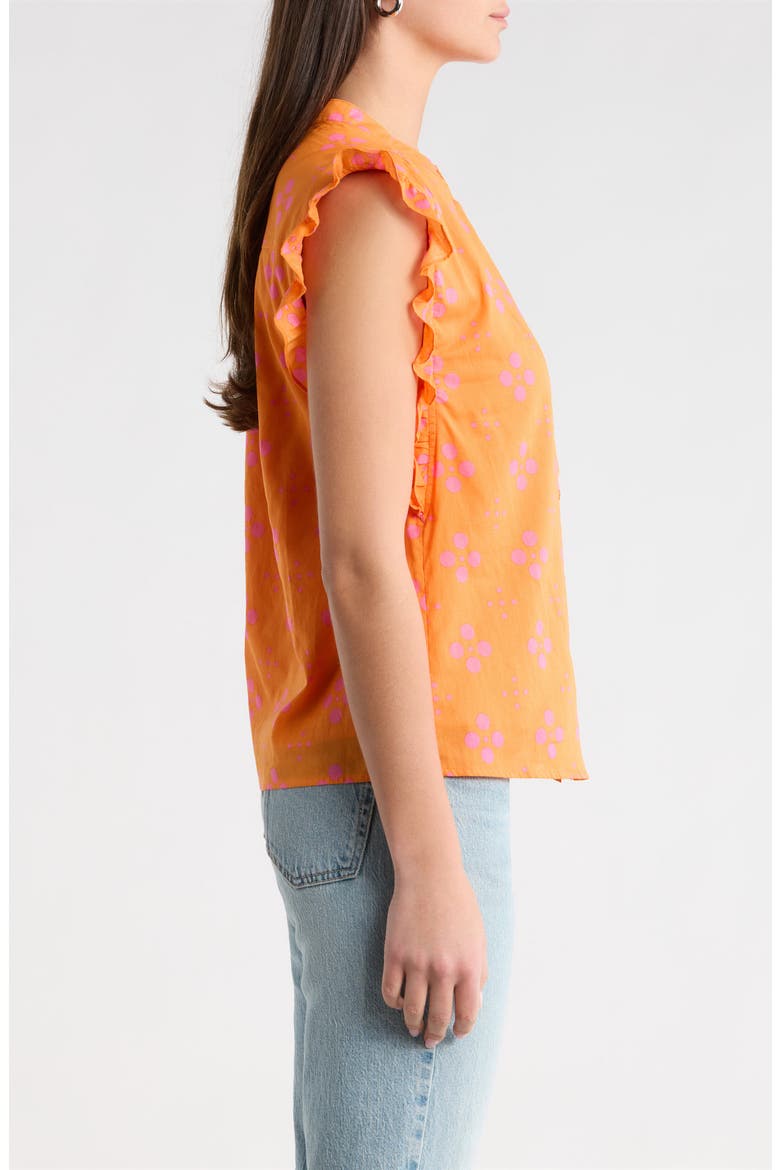 Donna Dot Hessi Sleeveless Button-Up Shirt, Alternate, color, ORANGE-PINK