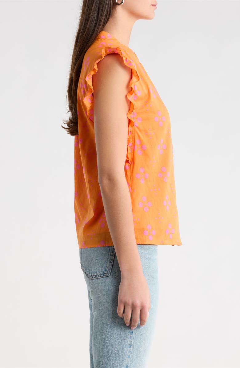 SUGARLIPS Donna Dot Hessi Sleeveless Button-Up Shirt, Alternate, color, Orange-Pink