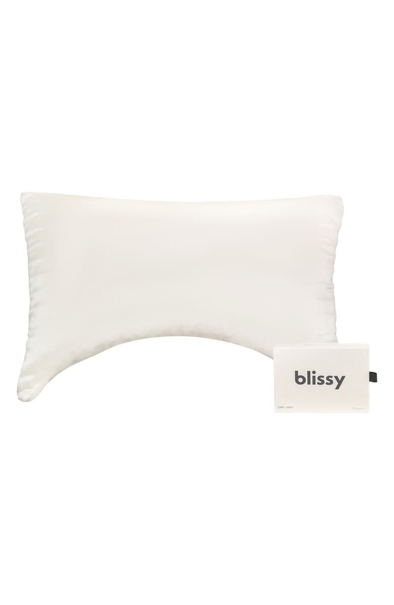BLISSY Adjustable Crescent Pillow, Main, color, White