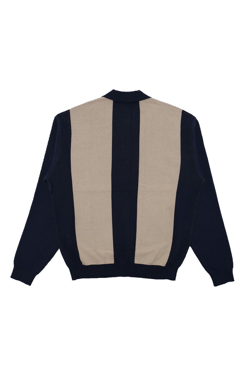 STUDENTS Evans Long Sleeve Colorblock Cotton Polo Sweater, Alternate, color, Navy