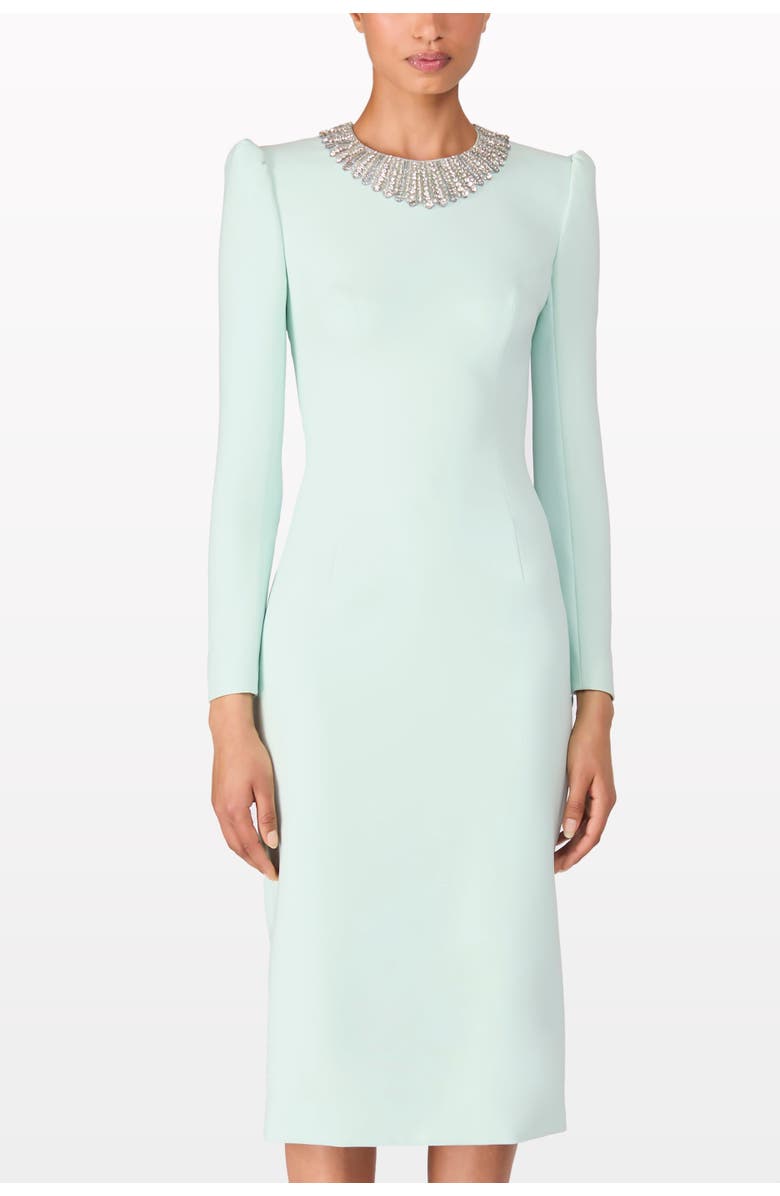 Jenny Packham Cora Long-Sleeve Midi Dress, Alternate, color, Lagoon
