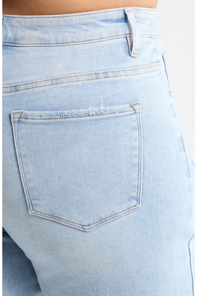 High Waist Raw Hem Wide Leg Jeans, Alternate, color, LIGHT BLUE