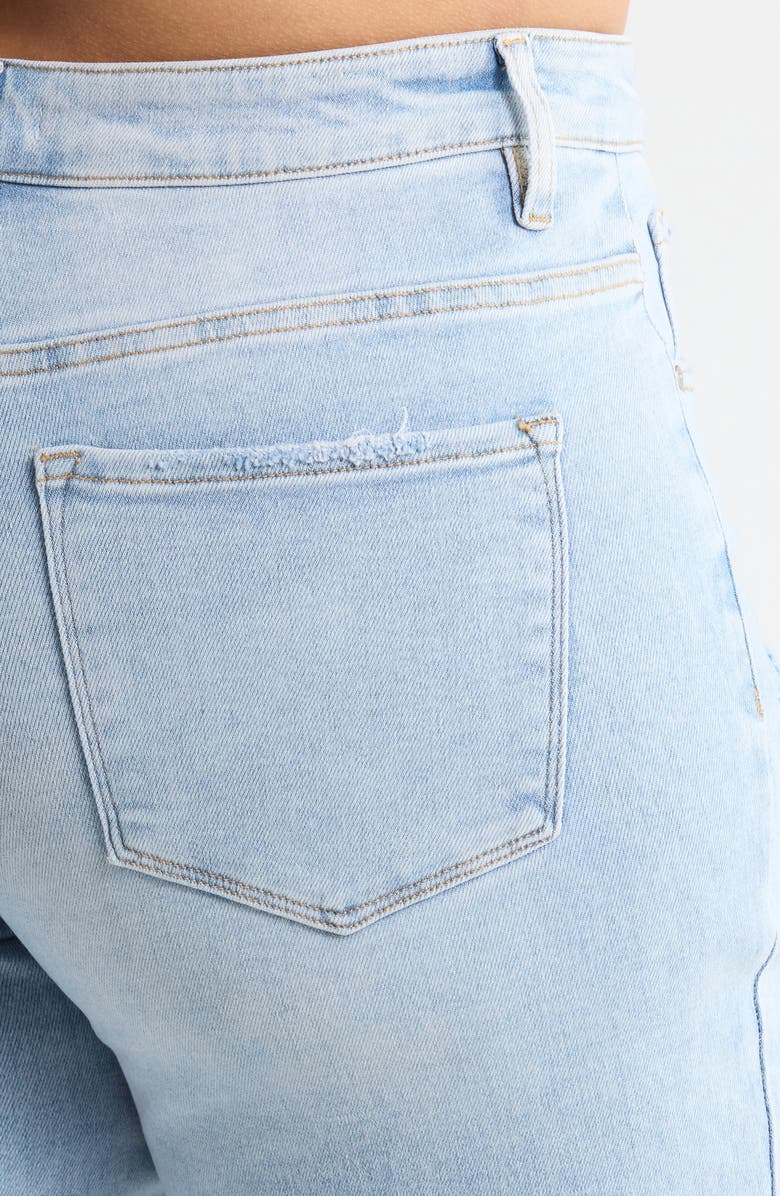 Bayeas High Waist Raw Hem Wide Leg Jeans, Alternate, color, Light Blue