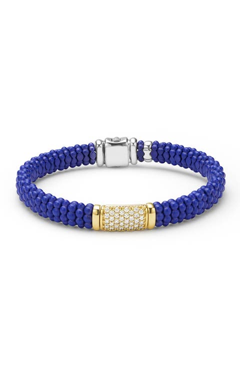 Men's Two-Tone Matte Black Ceramic Diamond Bracelet