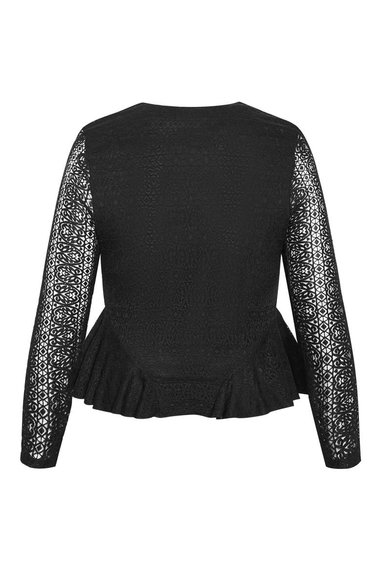 Lola Long Sleeve Lace Shirt, Alternate, color, BLACK