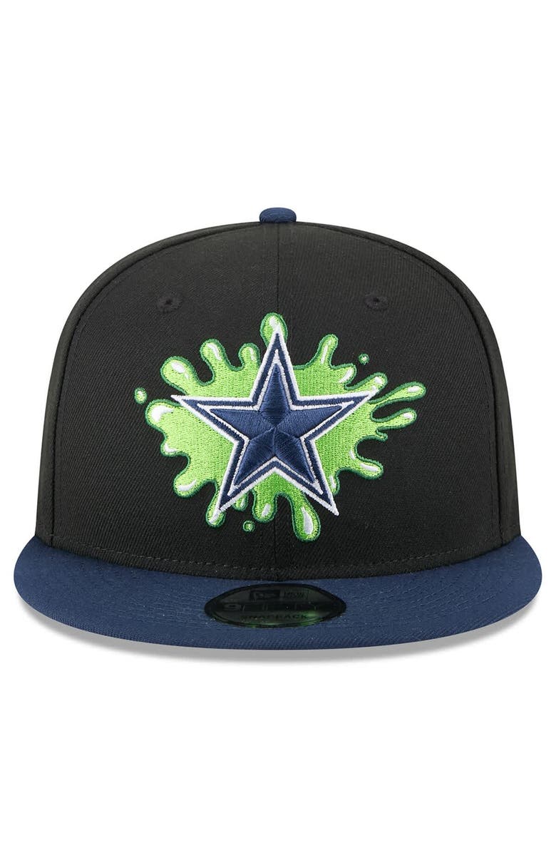 New Era Men
s New Era Black/Navy Dallas Cowboys Nickelodeon Slime 9FIFTY Snapback Hat, Alternate, color, Black