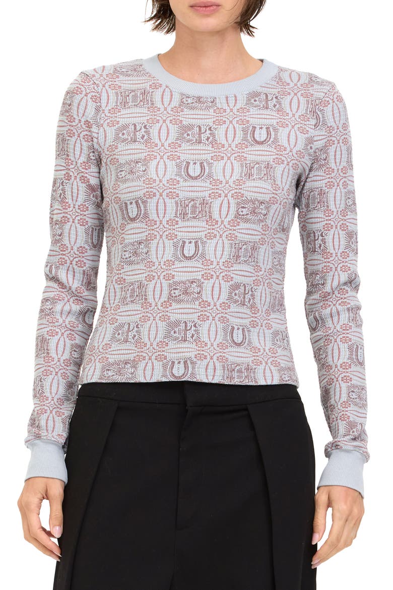 Western Graphic Long Sleeve Thermal T-Shirt, Main, color, SMOKEY BLUE