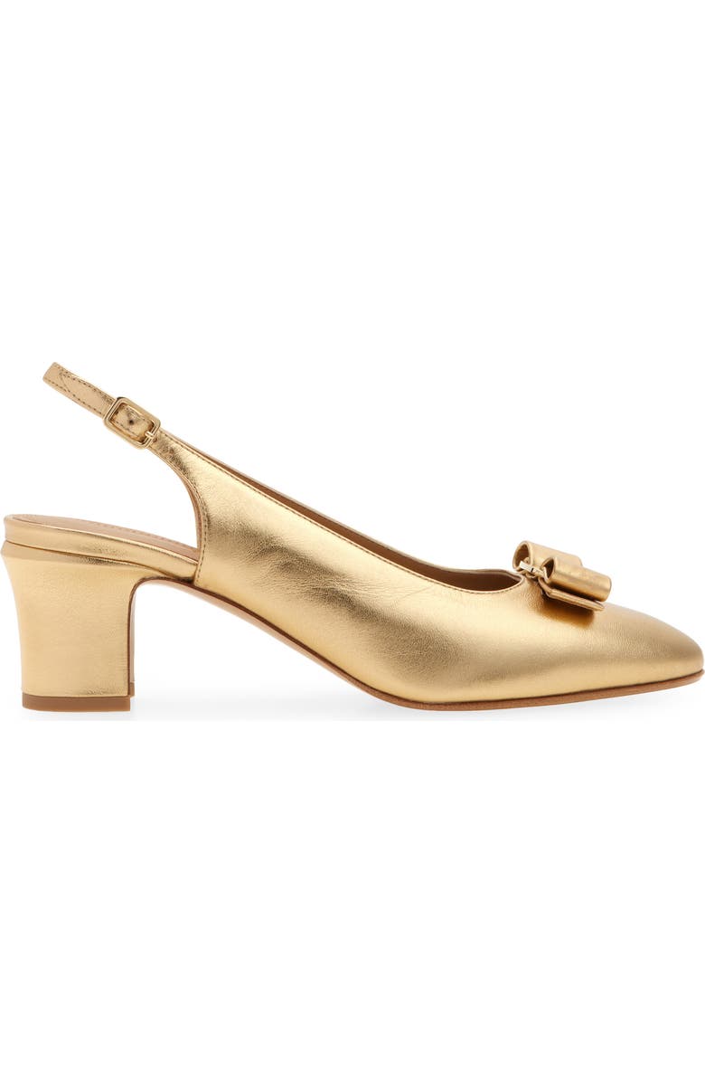 FERRAGAMO Vetty Slingback Pump, Alternate, color, Gold Lux Fondo Beige Biscotto