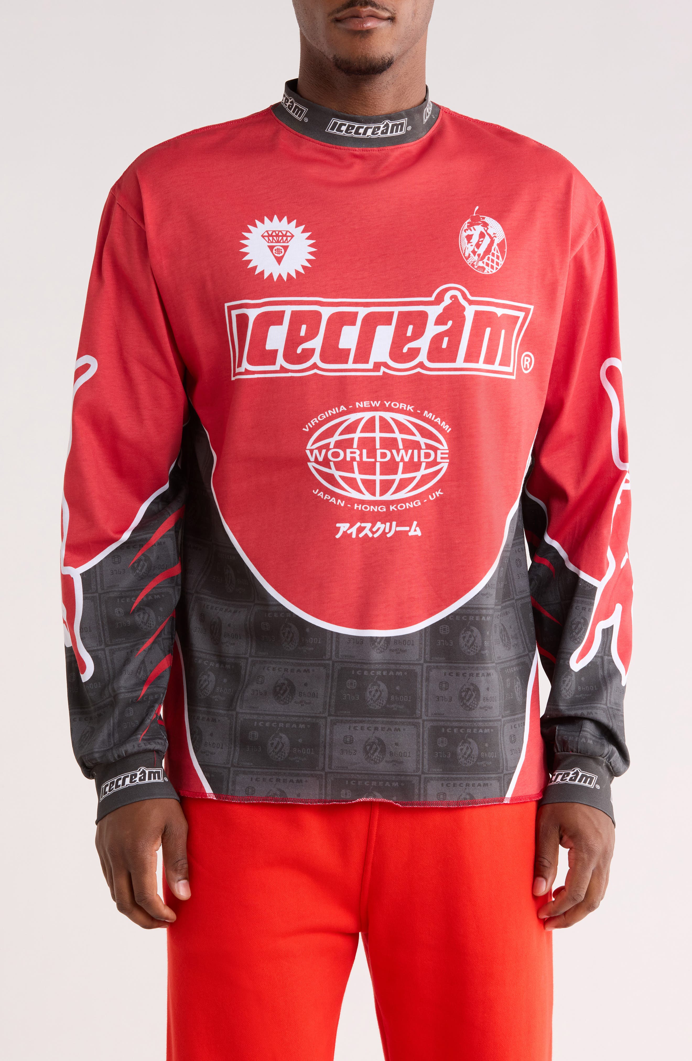 ICECREAM Worldwide Moto Long Sleeve Graphic T-Shirt