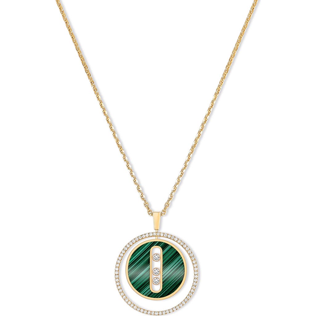Messika Lucky Move Malachite & Diamond Pendant Necklace in Yellow Gold  product