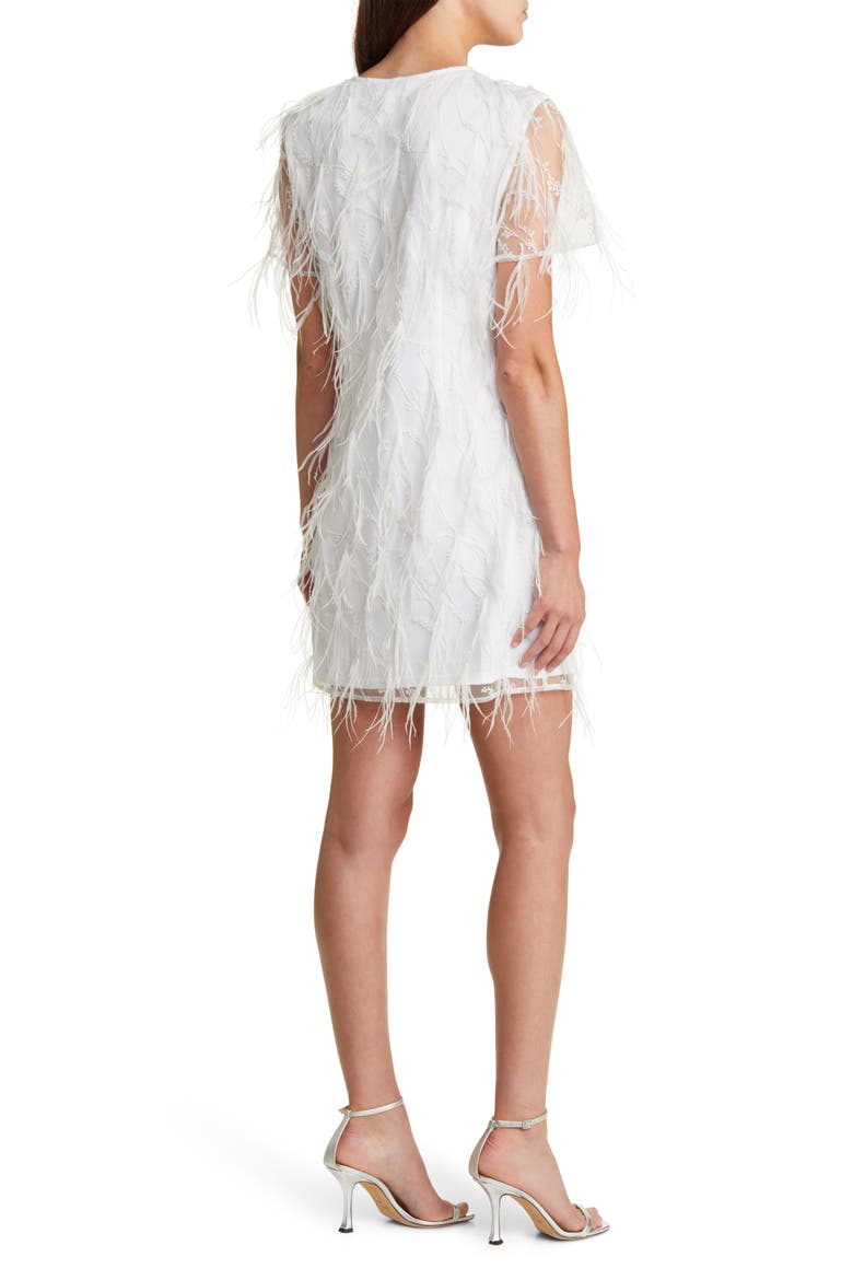 Rana Feather Minidress, Alternate, color, WHITE