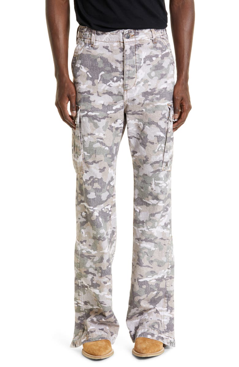 AMIRI M65 Camouflage Print Kick Flare Leg Cargo Jeans | Nordstrom