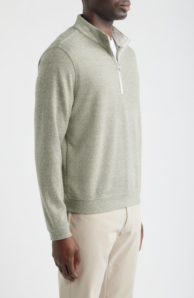Scott Barber Marled Sweater Knit Quarter Zip Pullover, Alternate, color, Agave