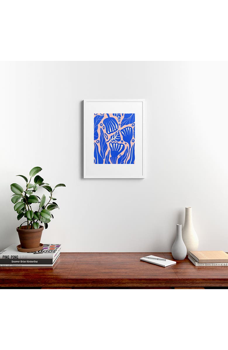 Deny Designs 'Abstract Floral' by Viviana Gonzalez Framed Wall Art, Alternate, color, Blue