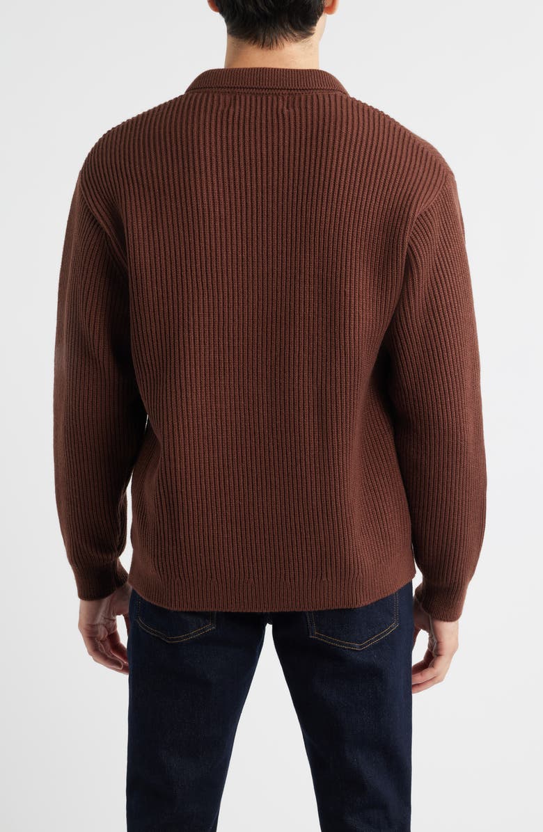925 Originals Nicolas Rib Polo Sweater, Alternate, color, Brown