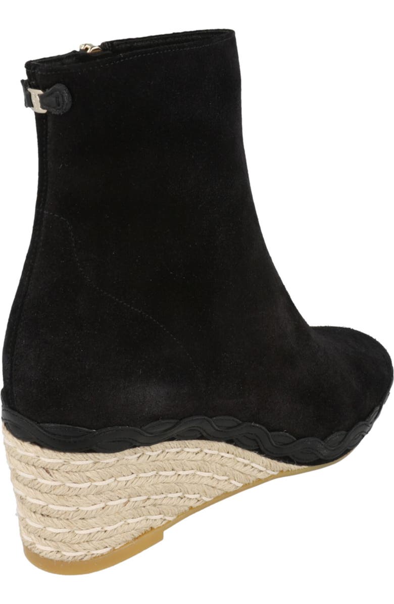 FERRAGAMO Canaria Suede Espadrille Wedge Boot, Alternate, color, Black