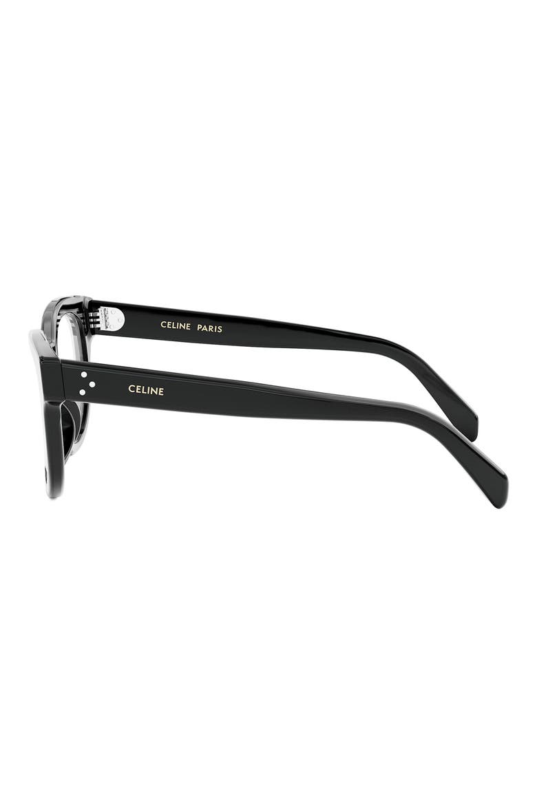 Bold 53mm Round Optical Glasses, Alternate, color, SHINY BLACK