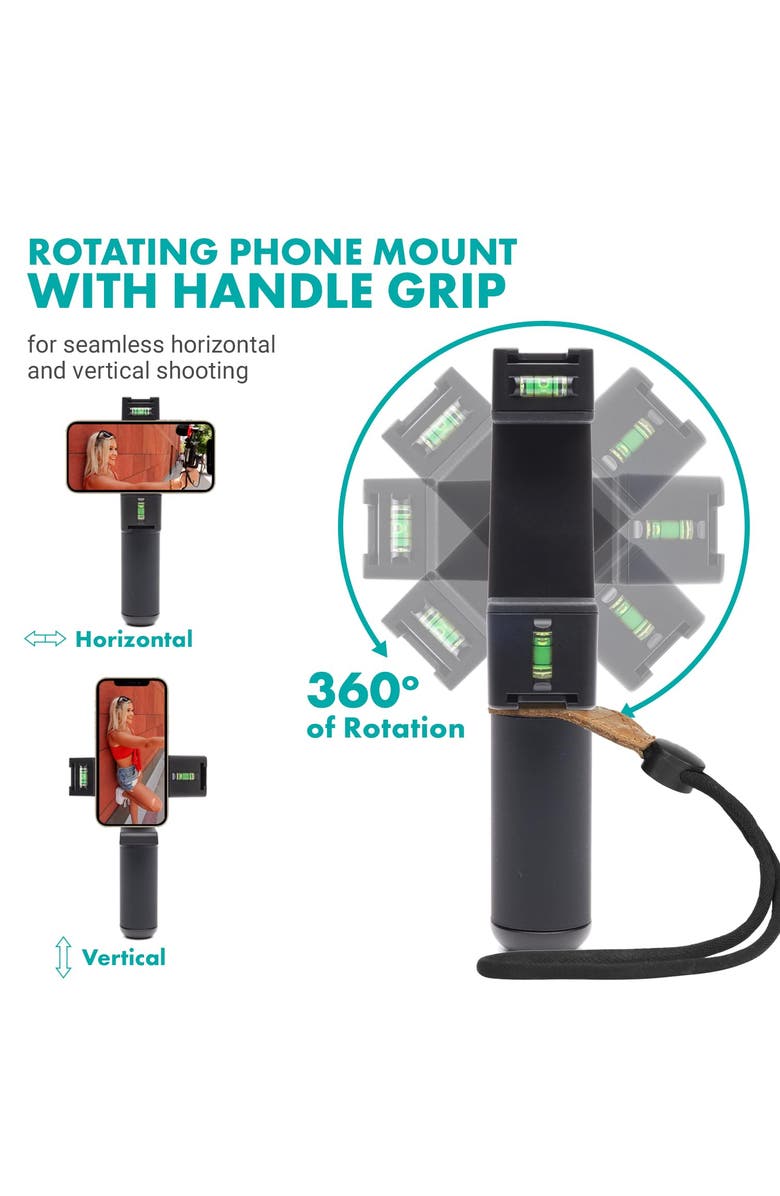 MOVO iVlogger-PRO Vlogging Kit for iPhone/Android Smartphones with Mic, Light, Tripod, and More, Alternate, color, Black