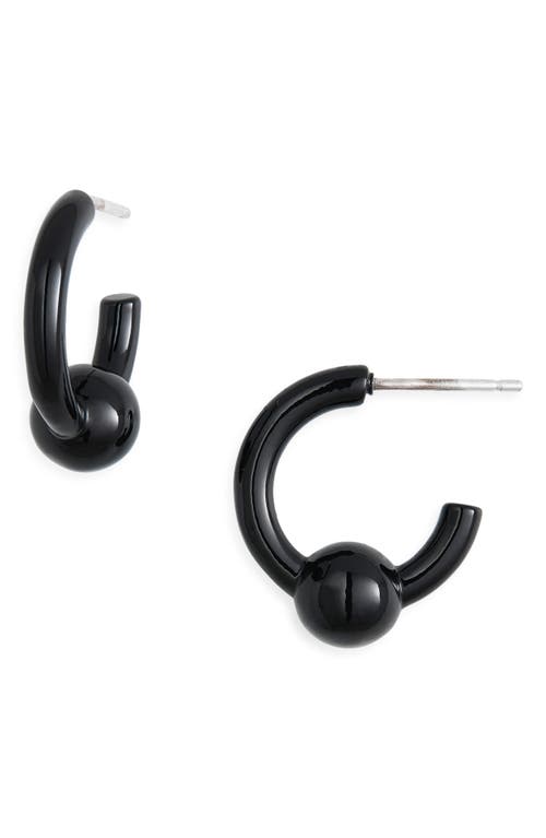 Justine Clenquet Sam Laquered Hoop Earrings In Black