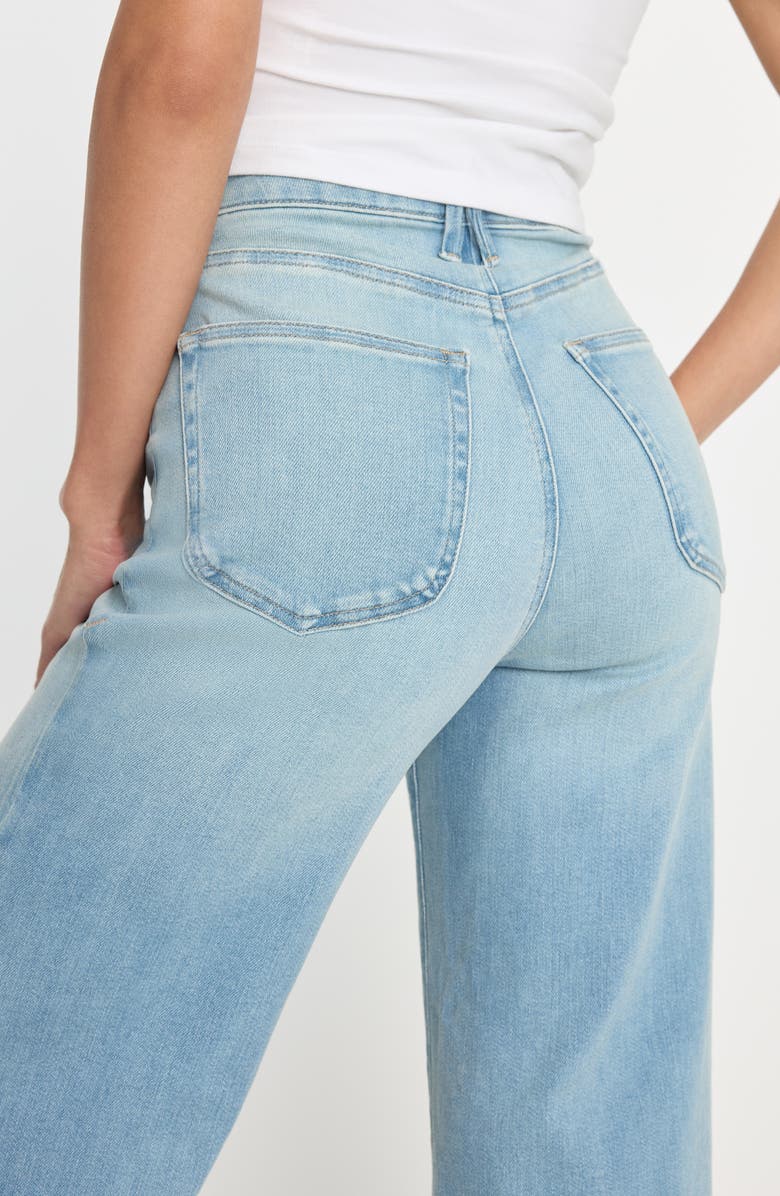 Good American Soft-Tech Good Waist Crop Palazzo Jeans, Alternate, color, Indigo1225