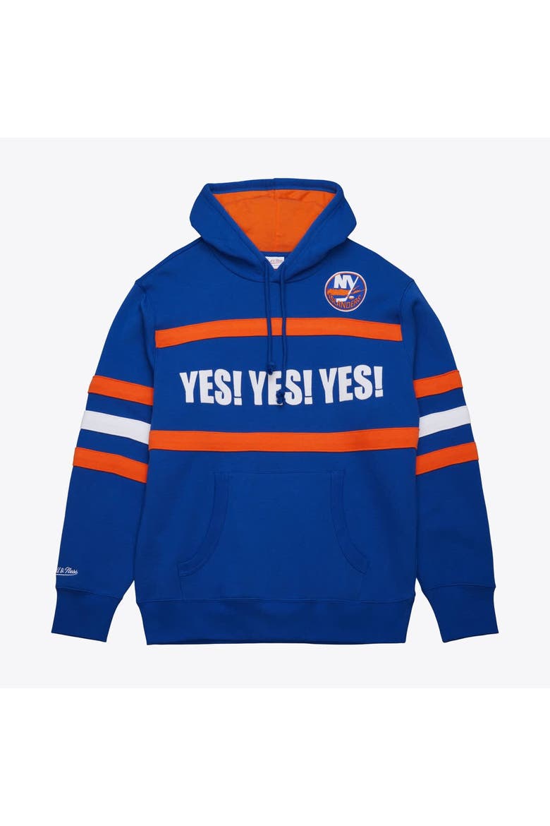 Men's Mitchell & Ness Royal New York Islanders Head Coach Slogan Pullover Hoodie, Main, color, Royal