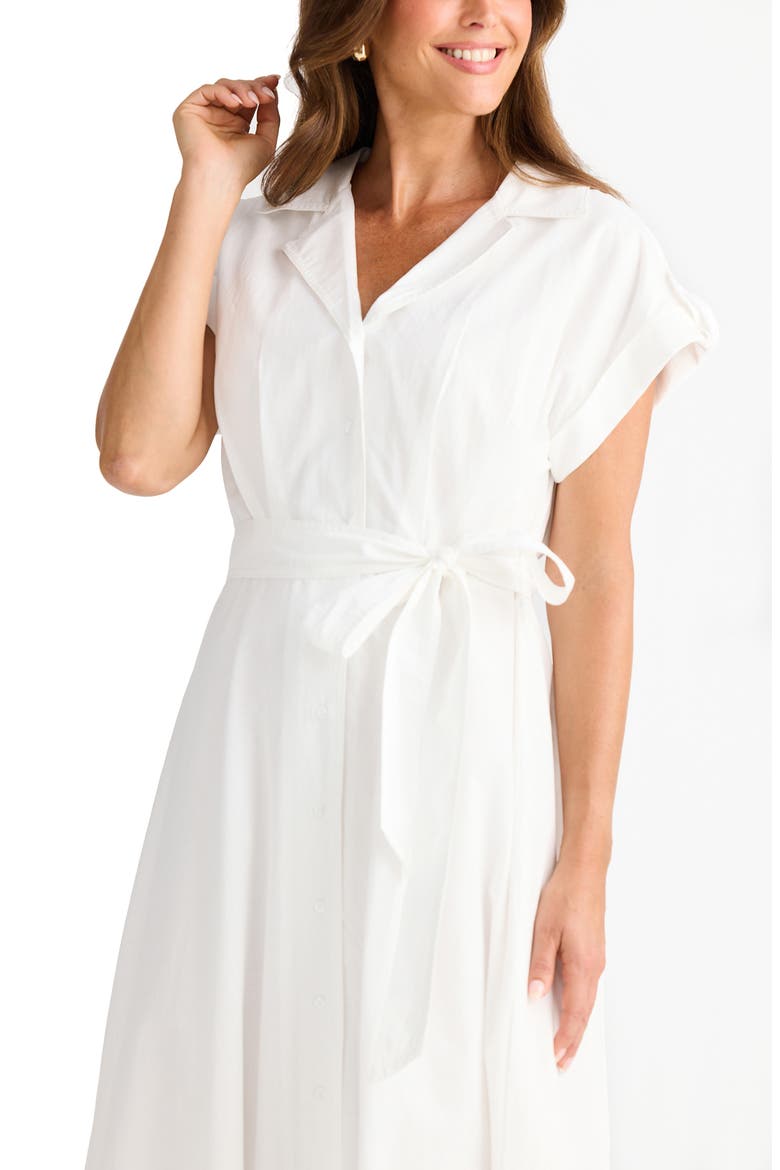 Versailles Cutwork Maxi Shirtdress, Alternate, color, WHITE