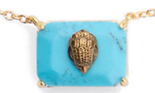 KURT GEIGER KURT GEIGER LONDON TURQUOISE EAGLE HEAD PENDANT NECKLACE