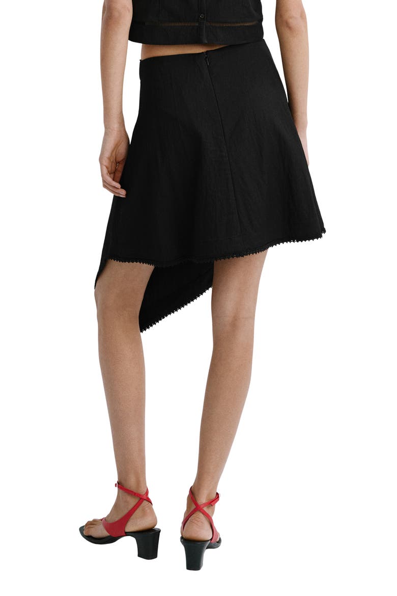 Asymmetrical A-Line Skirt, Alternate, color, BLACK
