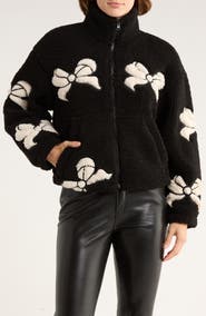 Thread & Supply Bow Patch Faux Shearling Jacket