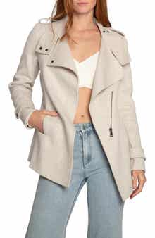 Belle & Bloom Bad Girl Wool Blend Moto Coat
