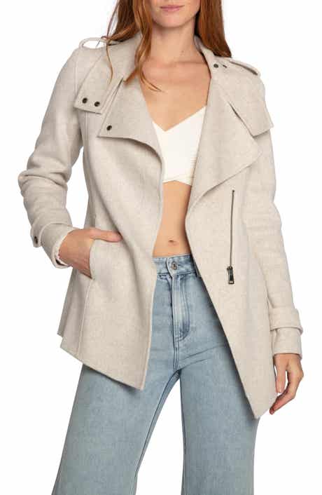 Belle & Bloom Bad Girl Wool Blend Moto Coat