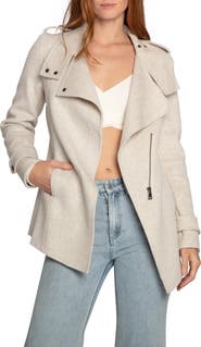 Belle & Bloom Bad Girl Wool Blend Moto Coat