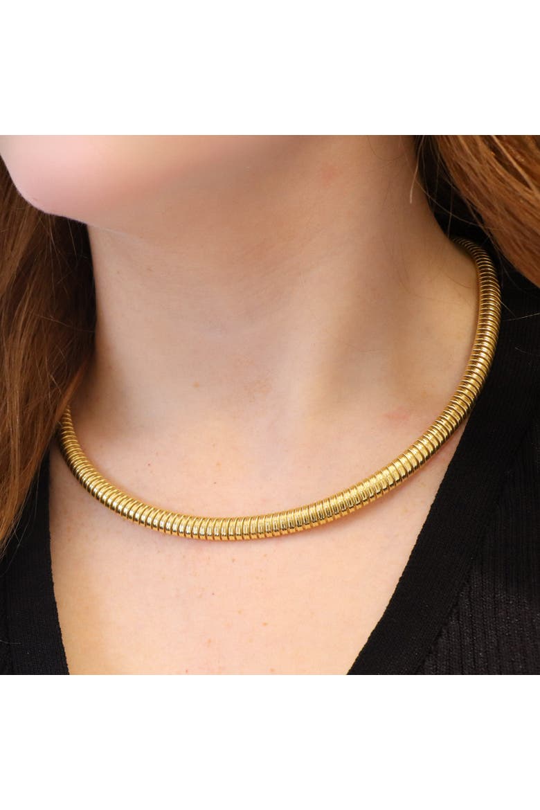 Tubogas Collar Necklace, Alternate, color, Gold-Plated Sterling Silver
