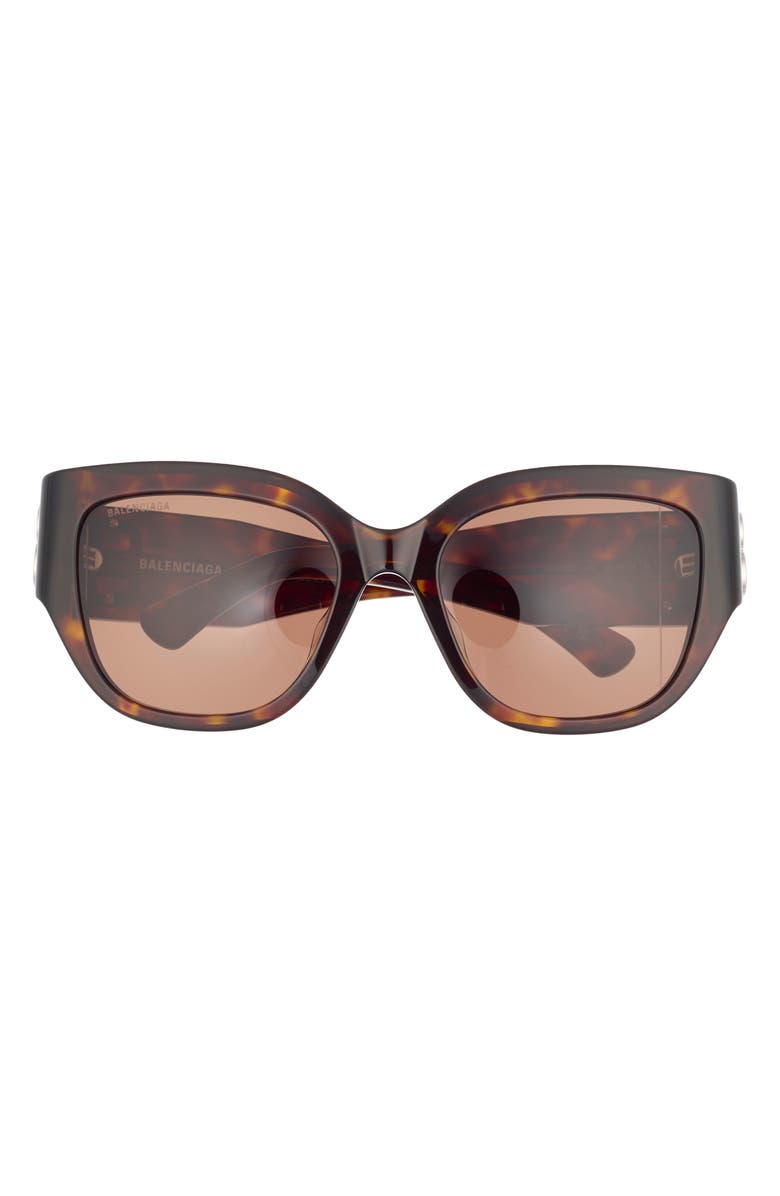 Balenciaga 55mm Square Sunglasses, Main, color, Havana Havana Brown